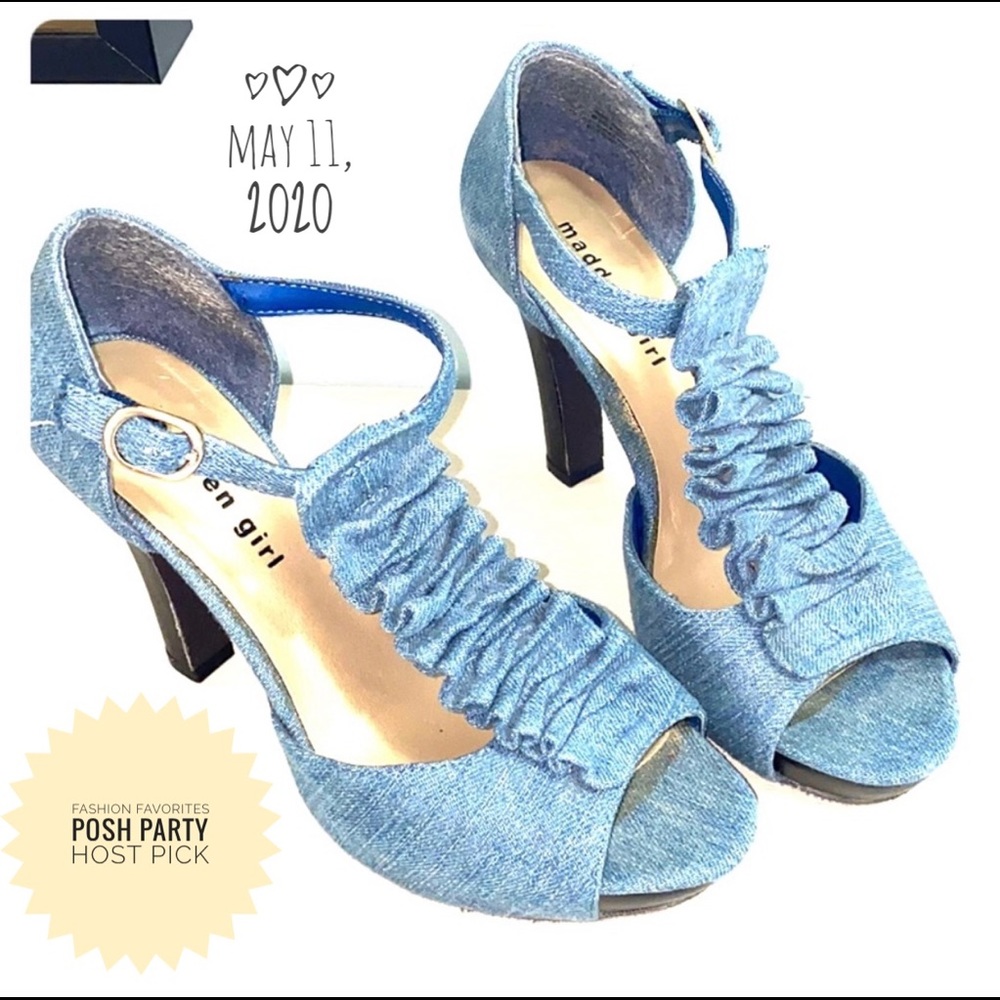 Madden Girl jean-type material heels